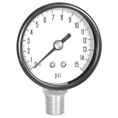 2" FACE 1/4" LOWER MOUNT STANDARD DRY GAUGE - STEEL CASE - Fast Fittings