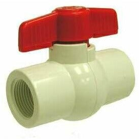 WHITE PVC BALL VALVE - MOLDED IN PLACE - WHITE PIPE THREADS - Fast Fittings