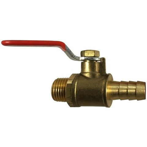 Forged Brass Male NPT X Hose Barb Mini Ball Valve 200 PSI WOG