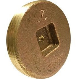 Cast Brass Countersunk Cleanout Plug With 1/4-20 Tap