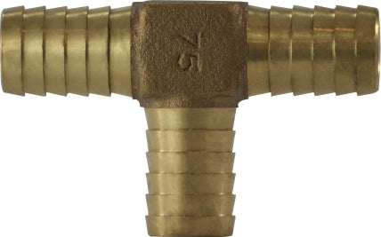 TFI BRT133 Brass Barbed Hose Tee - 5/8" (16mm) To 3/8" (10mm) Universal Fit