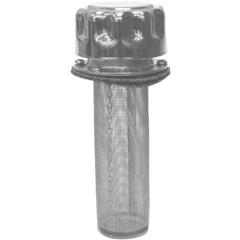 CHROME FILTER BREATHER - 3 INCH CAP DIAMTER - Fast Fittings