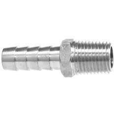 STAINLESS STEEL MALE HOSE BARB FITTING - 316 SS MACHINED RIGID MALE ADAPTER - Fast Fittings